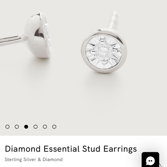 Monica Vinader diamond essential stud earrings - Picture 4 of 4